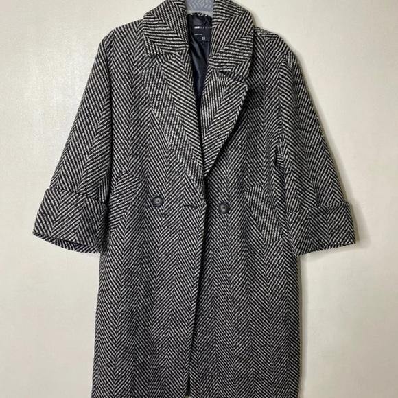 ASOS oversized Herringbone coat. size 4 NWOT - Picture 3 of 7